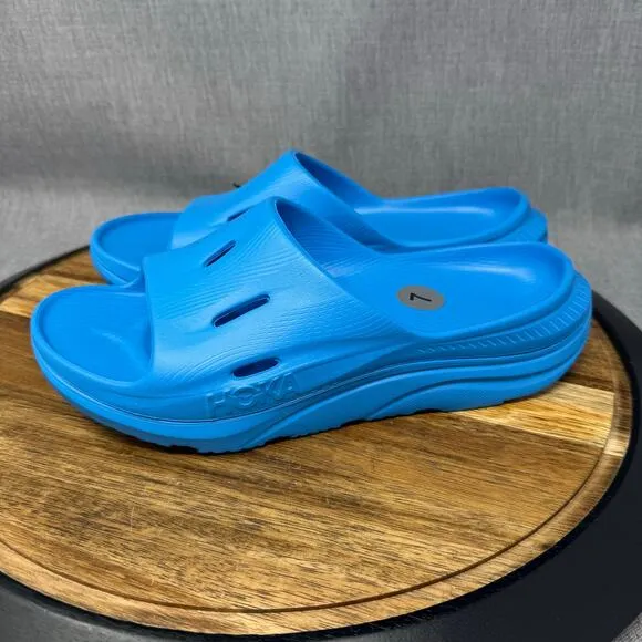 Hoka One One Ora Recovery Slide 3 Size 7Y Youth Blue Sandals