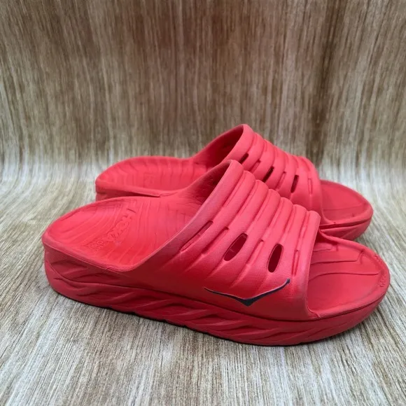Hoka One One Ora Recovery Slide Women's Size 5 Orange Sandals Slip On Comfort