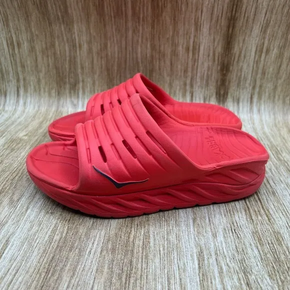 Hoka One One Ora Recovery Slide Women's Size 5 Orange Sandals Slip On Comfort