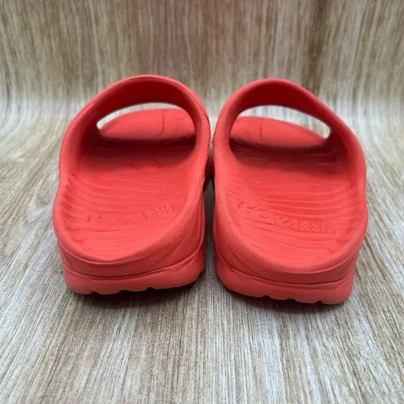 Hoka One One Ora Recovery Slide Women's Size 5 Orange Sandals Slip On Comfort