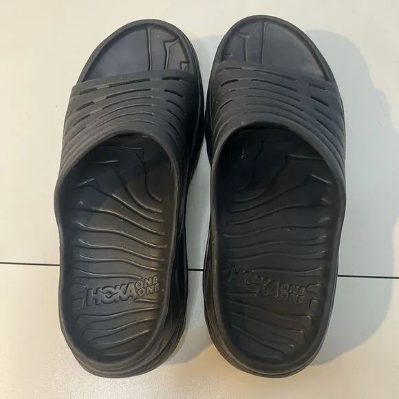 Hoka One One Recovery Slides Sandals Black Men 10 Women 12