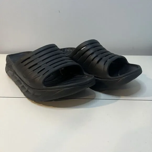 Hoka One One Recovery Slides Sandals Black Men 10 Women 12