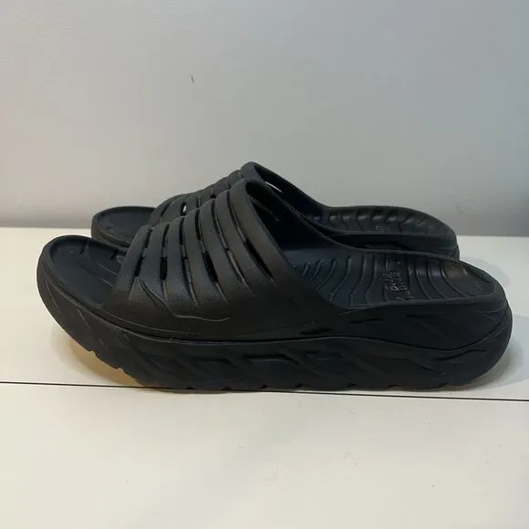 Hoka One One Recovery Slides Sandals Black Men 10 Women 12