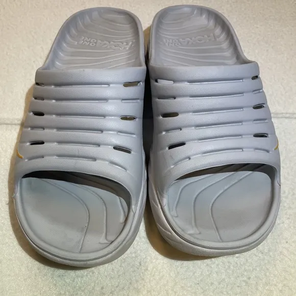Hoka One One Sandals Gray ORA Recovery Slide Slip On Casual Comfort Mens Size 11