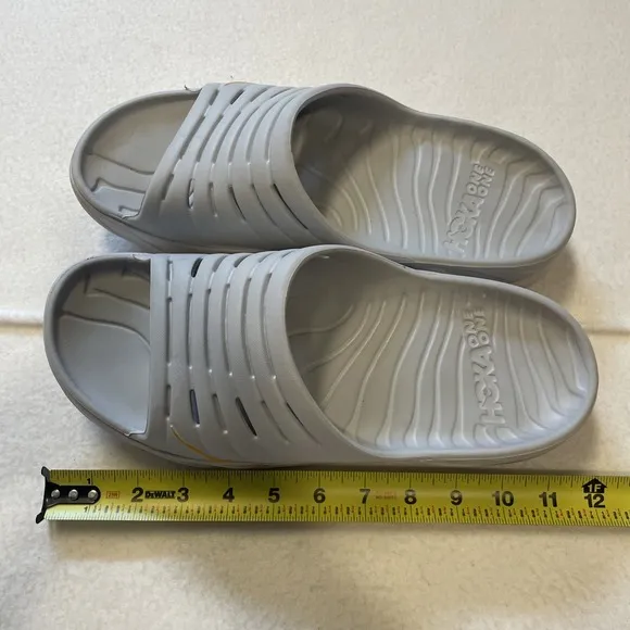 Hoka One One Sandals Gray ORA Recovery Slide Slip On Casual Comfort Mens Size 11