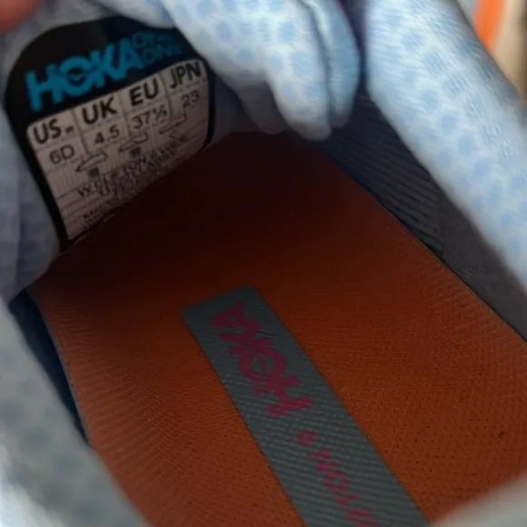 Hoka One One Womens Clifton 6 W Blue Walking Fitness Running Shoes Sneakers NWOT