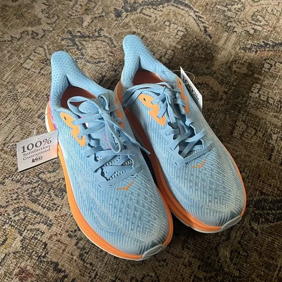 Hoka One One Womens Clifton 6 W Blue Walking Fitness Running Shoes Sneakers NWOT