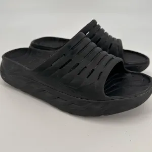 Hoka Ora Black Recovery Sandals Comfort Slides Women’s 10 Men’s 8