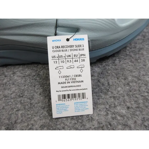 Hoka Ora Recovery Slide 3 Mens Size 10 Blue Rubber Slip On Sandals 1135061
