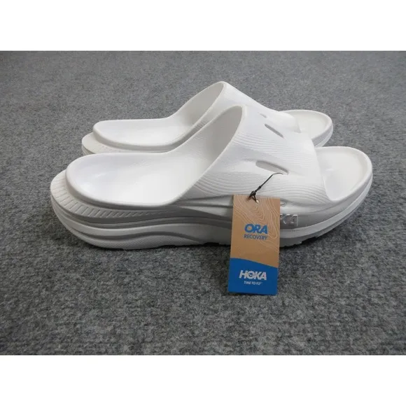 Hoka Ora Recovery Slide 3 Mens Size 10 White Rubber Slip On Sandals 1135061