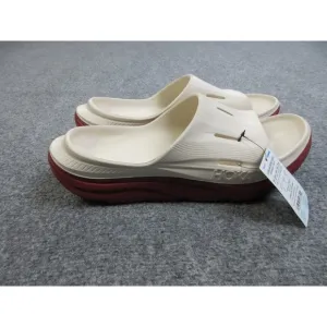Hoka Ora Recovery Slide 3 Mens Size 11 Beige Eggnog Rust Rubber Slip On Sandals