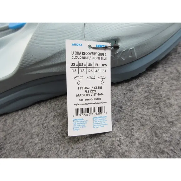 Hoka Ora Recovery Slide 3 Mens Size 13 Blue Rubber Slip On Sandals 1135061