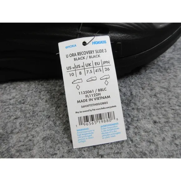 Hoka Ora Recovery Slide 3 Mens Size 8 Black Rubber Slip On Sandals 1135061