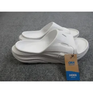 Hoka Ora Recovery Slide 3 Mens Size 9 White Rubber Slip On Sandals 1135061