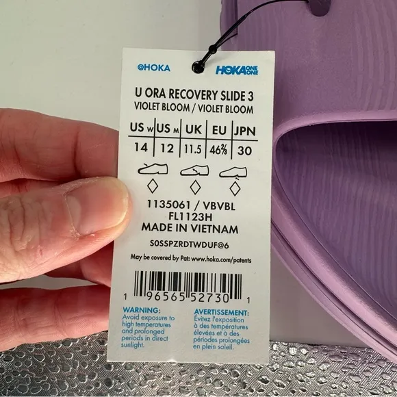 Hoka Ora Recovery Slide 3 Sandals FL1123H Violet Bloom Men’s Size 12