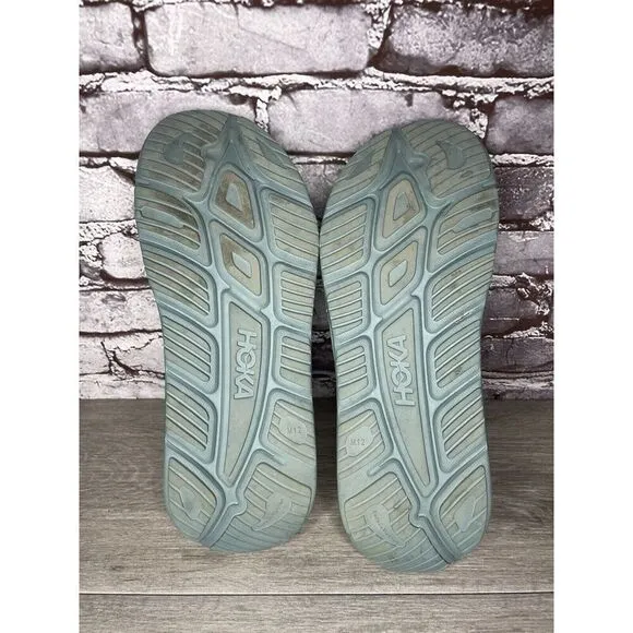 Hoka Ora Recovery Slides 3 Mist Green Trellis Slides Sandals Men Sz 12M US/45EU