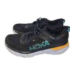 Hoka Size Men's 10.5 Hoka One One Bondi 7 Black Atlantis Running Shoes