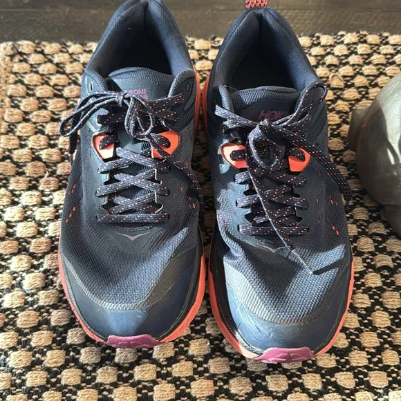 HOKA Women's Navy and Pinkish Running Shoes