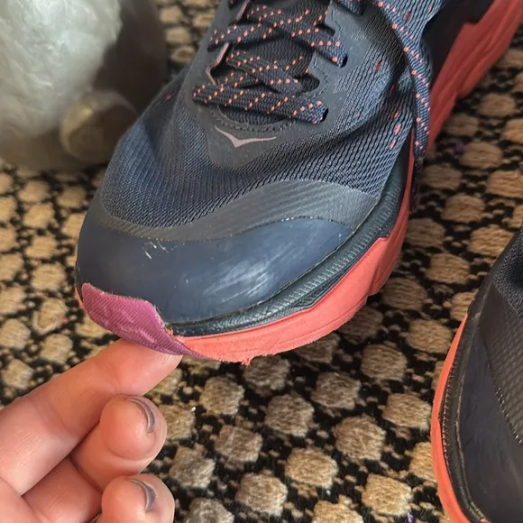 HOKA Women's Navy and Pinkish Running Shoes
