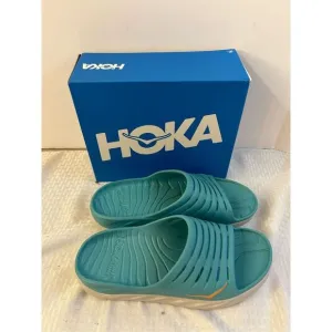 Hoka Hoka one one Mens 13 Slides recovery sandals Aquarelette/Blazing orange