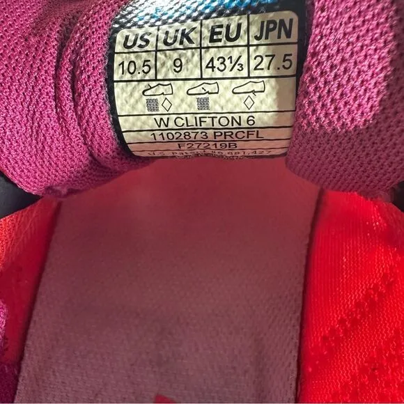 Hoka One One Clifton 6  Pink Running Shoes Women’s Size 10.5