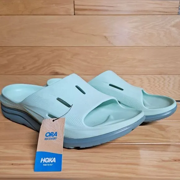 Hoka One One Ora Recovery Slide Mist Green Trellis Flip Flop Comfort Sandals