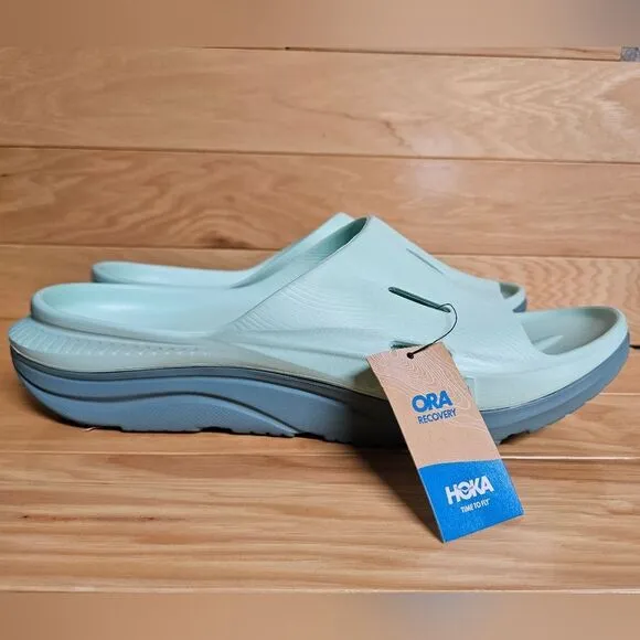 Hoka One One Ora Recovery Slide Mist Green Trellis Flip Flop Comfort Sandals