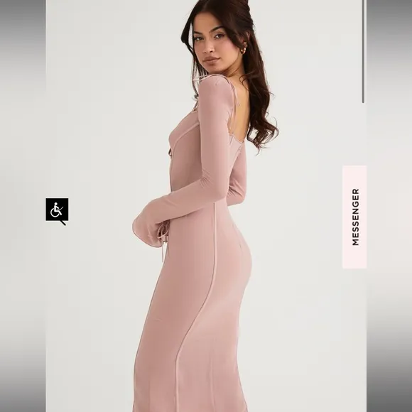 House of CB Ophelia Midi Dress in Blush Size‎ Small NWT