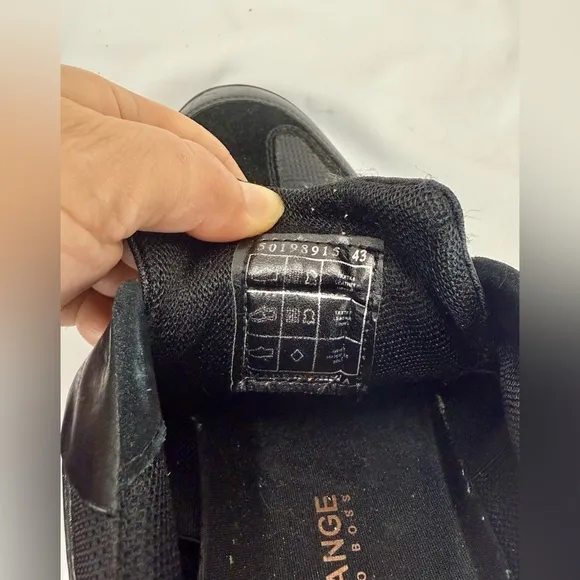 Hugo Boss Orange Black Slip-On Sneakers Tennis Shoes Black Size 43 - US Men’s 10