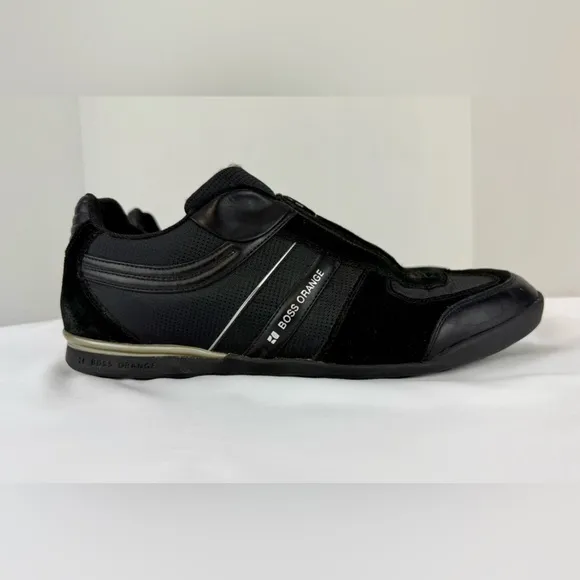 Hugo Boss Orange Black Slip-On Sneakers Tennis Shoes Black Size 43 - US Men’s 10