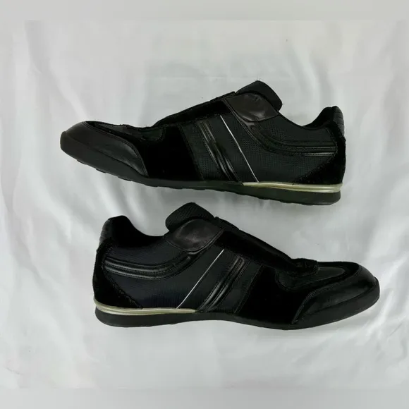 Hugo Boss Orange Black Slip-On Sneakers Tennis Shoes Black Size 43 - US Men’s 10