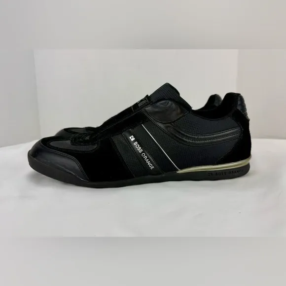 Hugo Boss Orange Black Slip-On Sneakers Tennis Shoes Black Size 43 - US Men’s 10