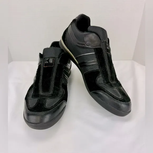 Hugo Boss Orange Black Slip-On Sneakers Tennis Shoes Black Size 43 - US Men’s 10