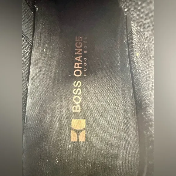 Hugo Boss Orange Black Slip-On Sneakers Tennis Shoes Black Size 43 - US Men’s 10
