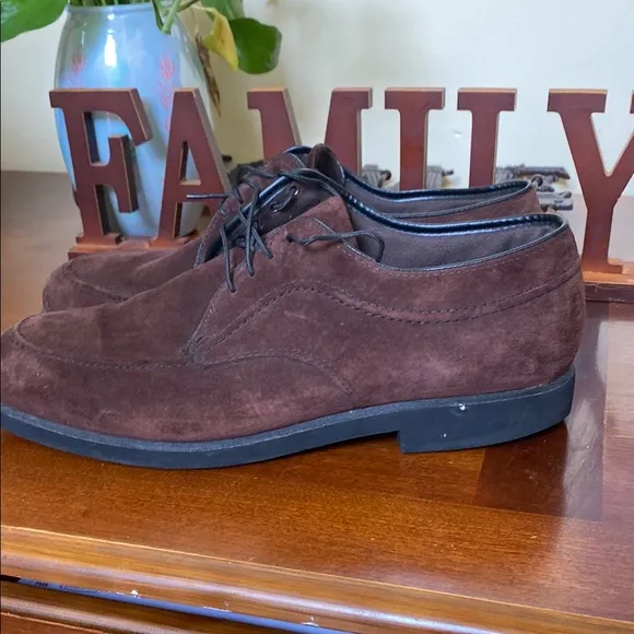 Hush Puppies Brown Suede Wingtip Oxfords