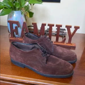 Hush Puppies Brown Suede Wingtip Oxfords