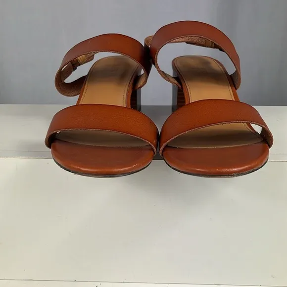 J. Crew Factory Low Block Heel Sandals in Color True Tan.