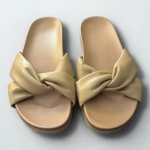 J. Crew | Women's Tan Padded Twisted Knot Slide Sandals | Size 9 NWOT