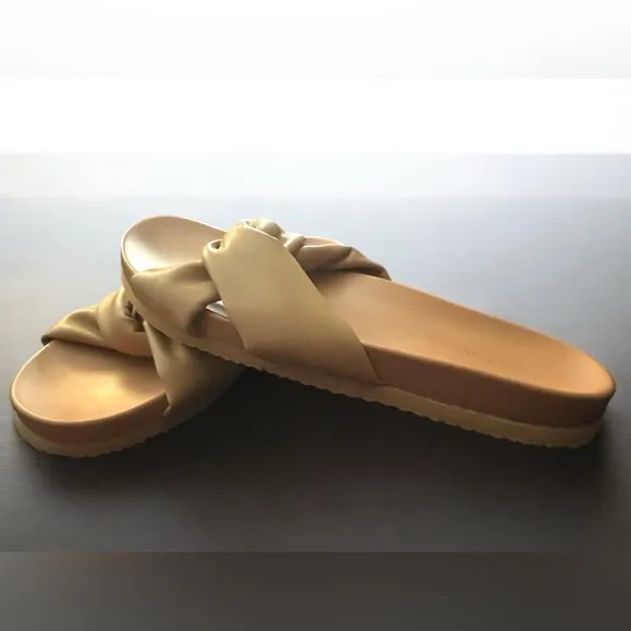 J. Crew | Women's Tan Padded Twisted Knot Slide Sandals | Size 9 NWOT