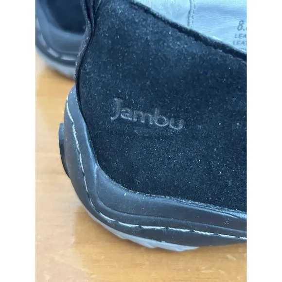 Jambu &quot;Mason&quot; Black Suede Mary Jane Flat Comfort Shoes Women's Size 8.5M