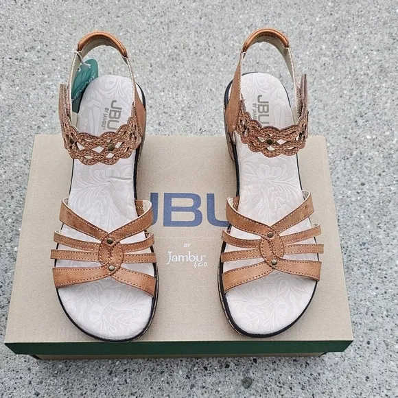 Jbu memory foam Cushioned sandals women's  8