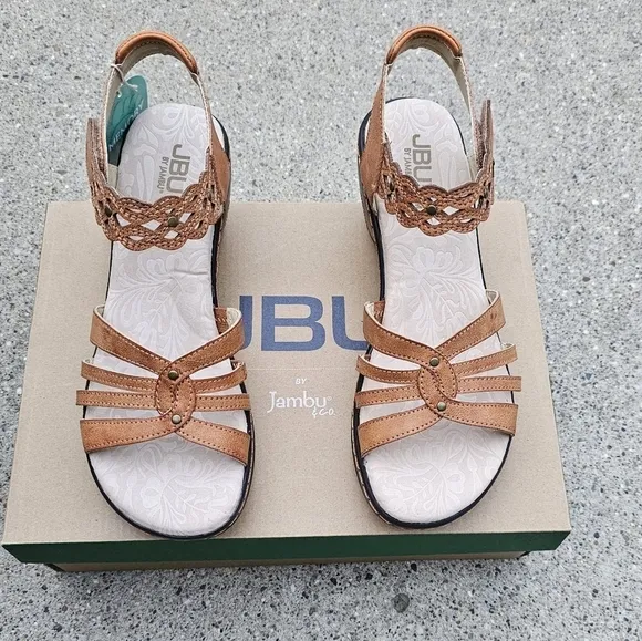 Jbu memory foam Cushioned sandals women's  8