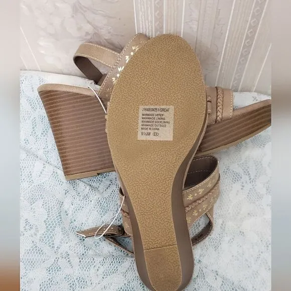 Jellypop Comfort Fit Wedges Sandals NWOT