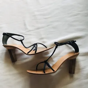 JIL SANDER  Black Strappy Heeled Sandals