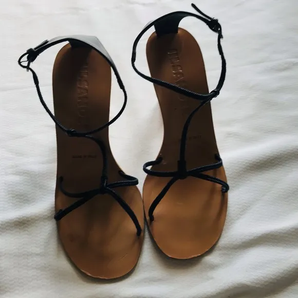 JIL SANDER  Black Strappy Heeled Sandals