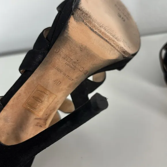 Jimmy Choo Women’s Black Cut Out Kara High Heels 40