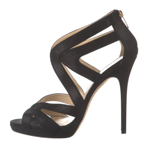Jimmy Choo Women’s Black Cut Out Kara High Heels 40