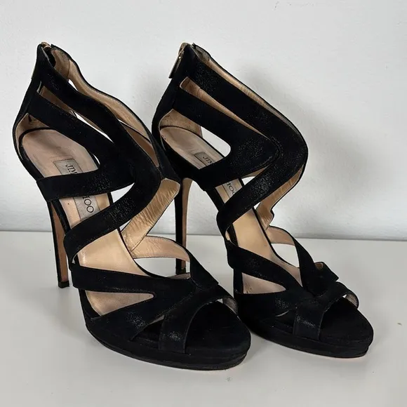 Jimmy Choo Women’s Black Cut Out Kara High Heels 40