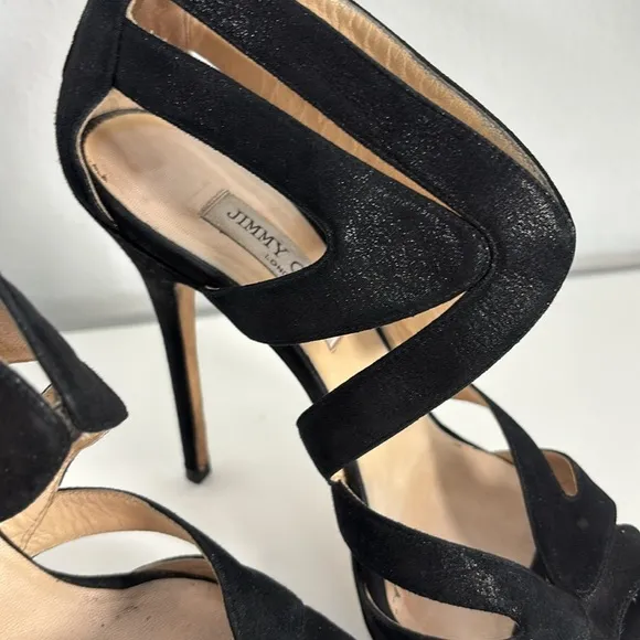 Jimmy Choo Women’s Black Cut Out Kara High Heels 40