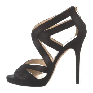 Jimmy Choo Women’s Black Cut Out Kara High Heels 40